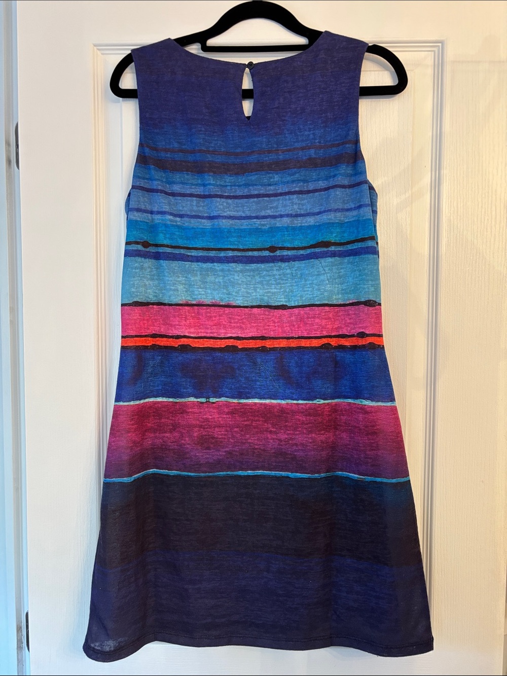 Desigual Sleeveless Blue & Pink Striped Mini Dress - Picture 3 of 5